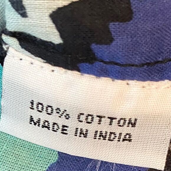 KikiSol Sz S Black Blue Teal Geometric Print Lightweight Long Sleeve Swim Cover - Picture 5 of 7